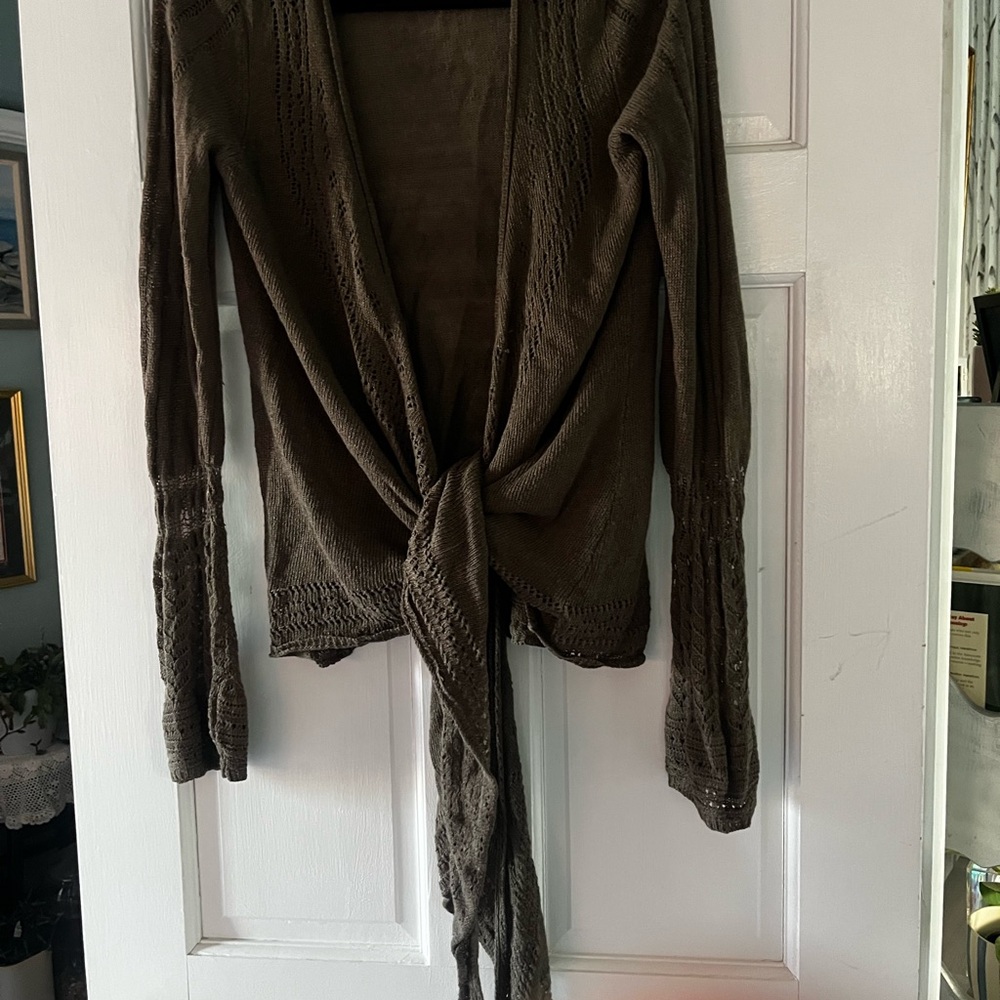 Elie Tahari Dark Brown Knit Cardigan